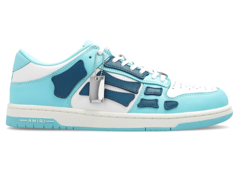 Pre-owned Amiri Men's Skel Top Low Sneakers In Teal/slate Blue