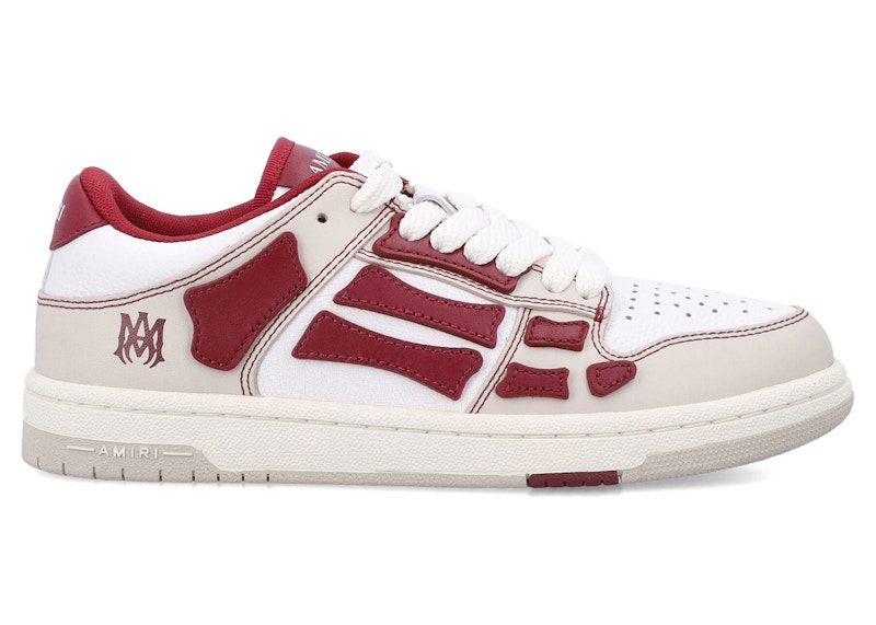 Pre-owned Amiri Skel Top Low Varsity (women's) Sneakers In Deep Red