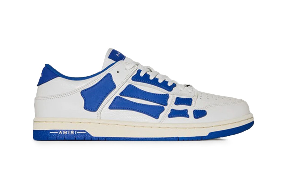 Pre-owned Amiri Skel Top Low White Blue In White/blue