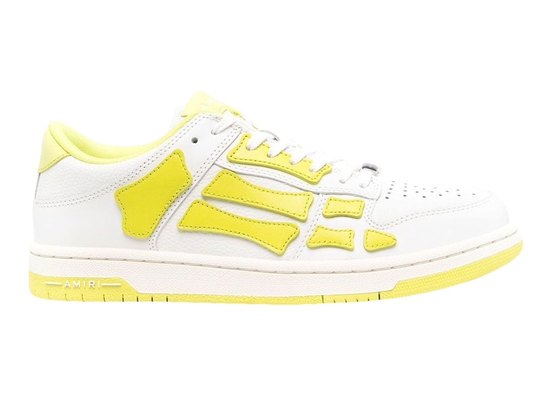 Pre-owned Amiri Skel Top Low White Fluorescent Yellow In White/fluorescent Yellow