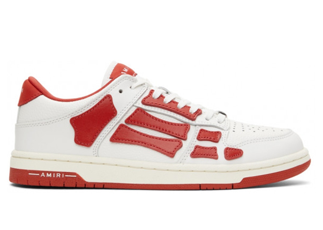 Pre-owned Amiri Skel Top Low White Red In White/red
