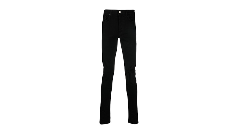 Jeans AMIRI Slim Fit con strappi spezzati neri