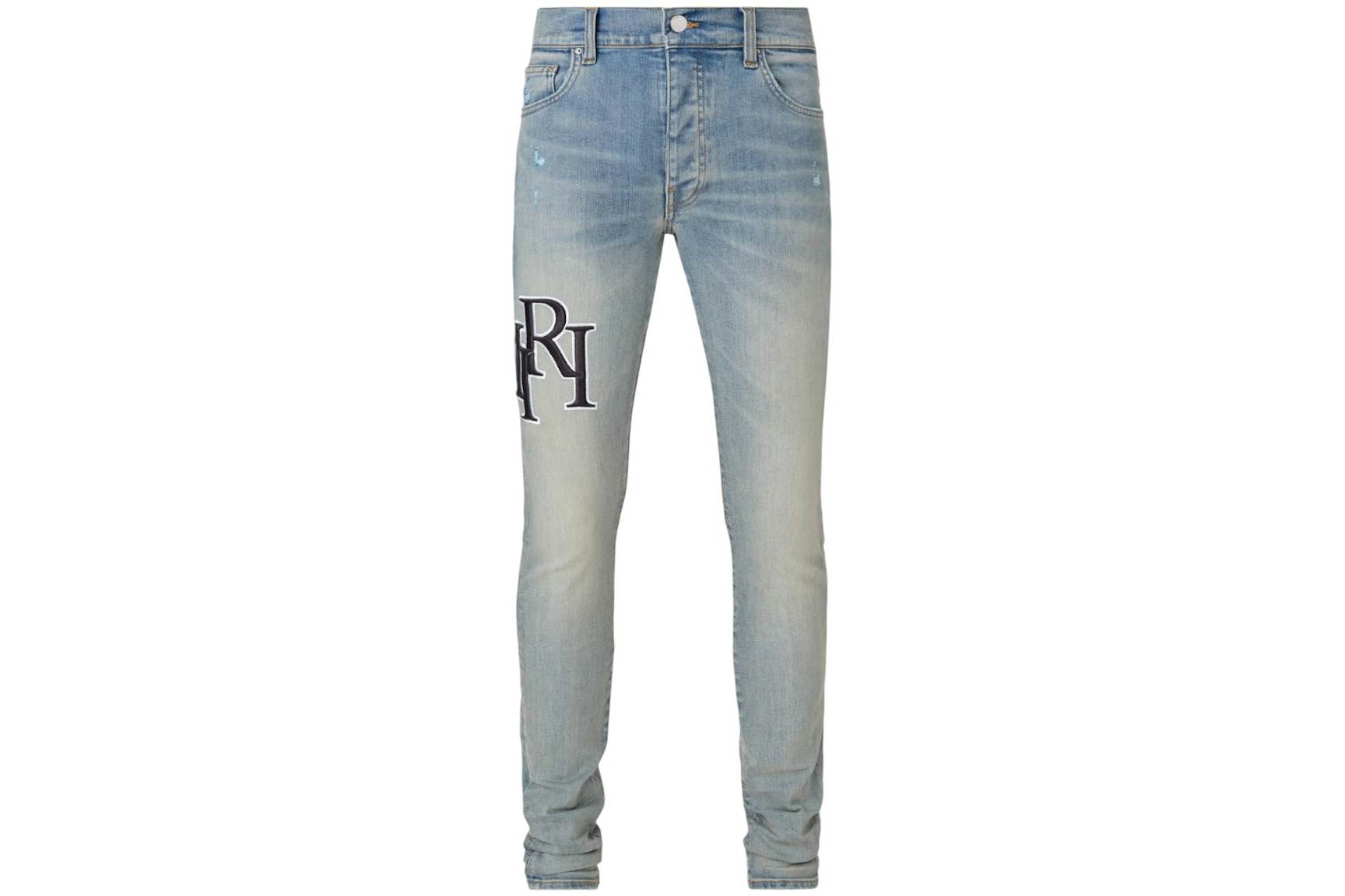 AMIRI Staggered Embroidered Logo Jeans Vintage Indigo Men's - US