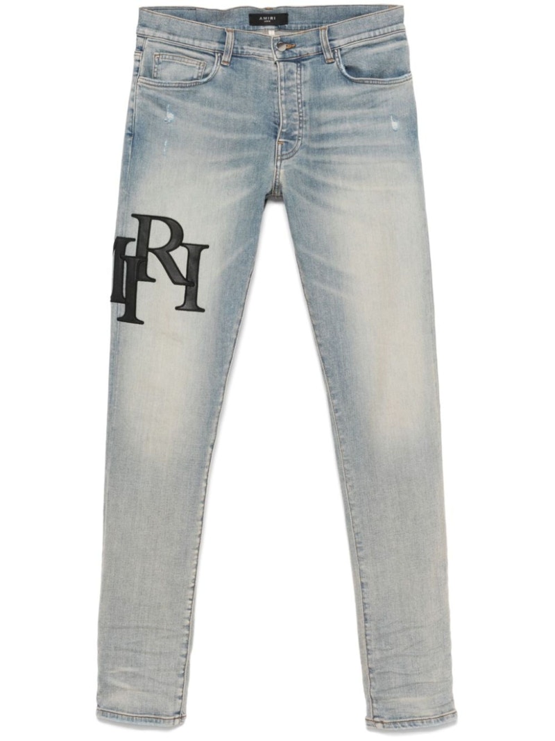 AMIRI Staggered Logo Skinny Jean Antique Indigo Black Men's