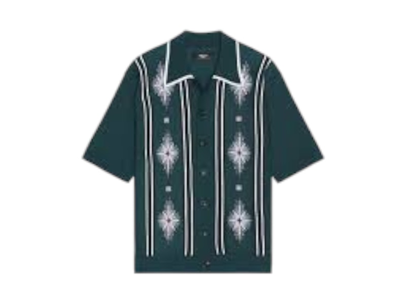 Polo abbottonata AMIRI Starburst blu