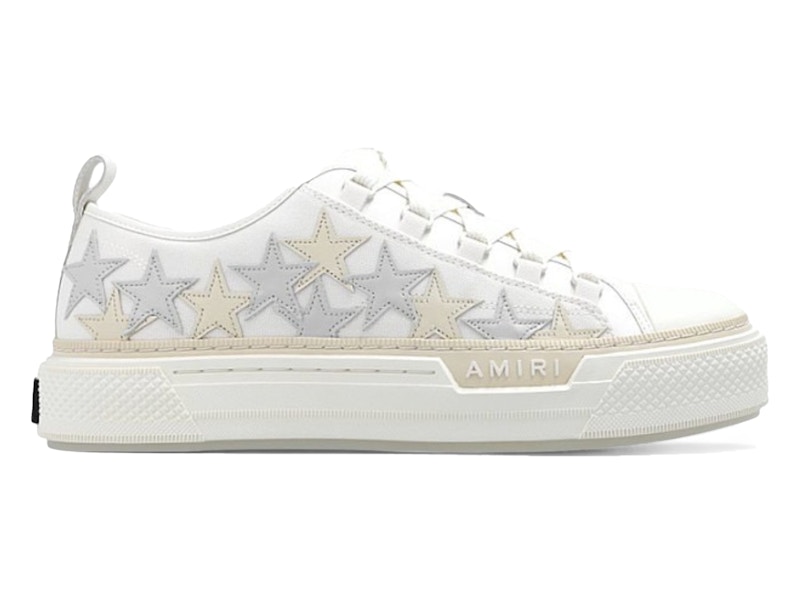 Pre-owned Amiri Men's  Stars Court Low Sneakers In Biege/grey