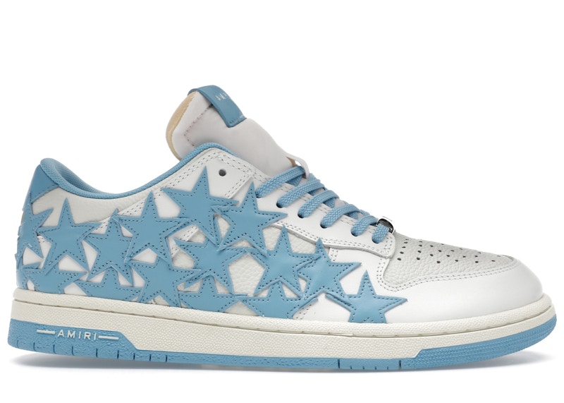 Pre-owned Amiri Men's Stars Low Top White Sneakers In Blue