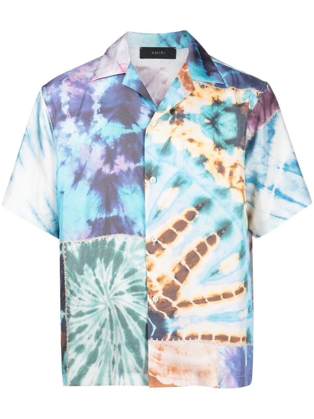 AMIRI Tie Dye Patchwork Silk Shirt Multicolor Men's - SS21 - US