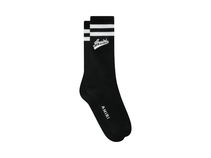 AMIRI Varsity Script Socke Schwarz/Weiß