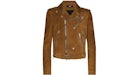 AMIRI Zip Pockets Leather Biker Jacket Tobacco Brown