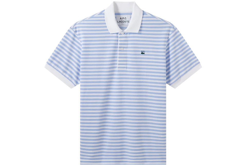 A.P.C. x Lacoste Striped Polo Shirt Blue