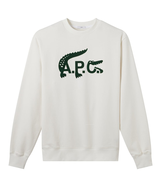 Pre-owned Apc A.p.c. X Lacoste Sweatshirt Ecru