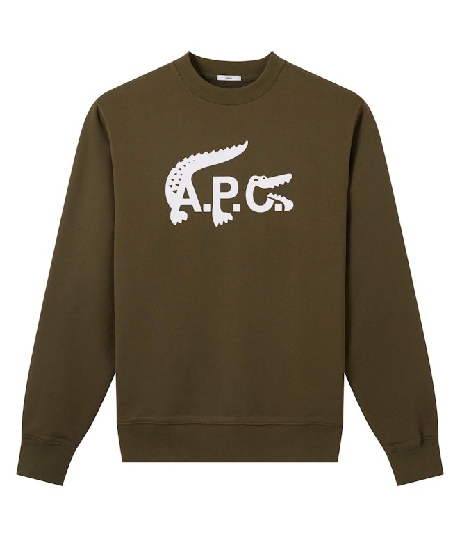 Pre-owned Apc A.p.c. X Lacoste Sweatshirt Khaki Green