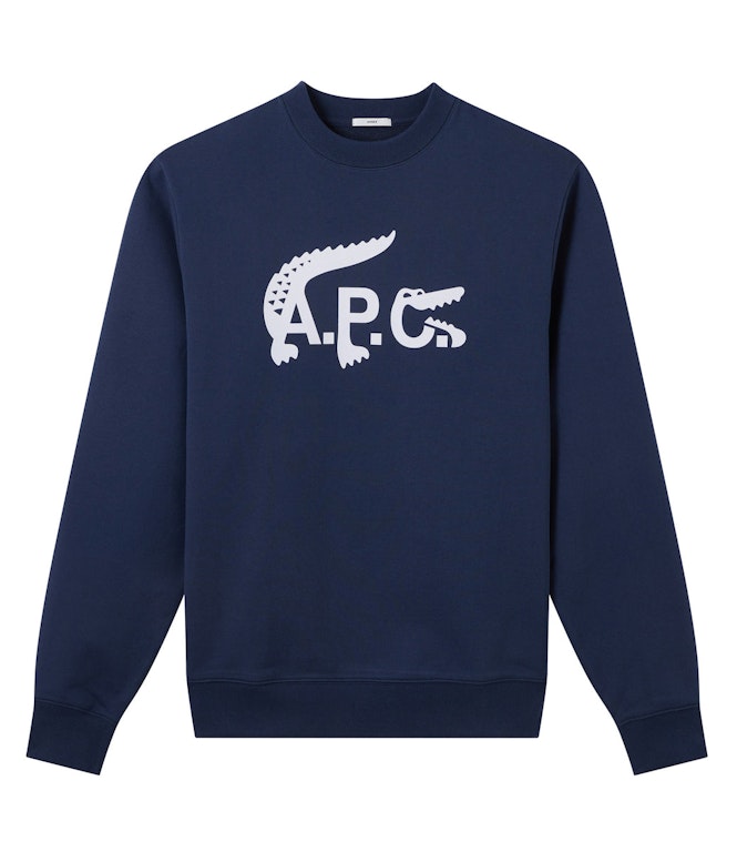 Pre-owned Apc A.p.c. X Lacoste Sweatshirt Navy Blue
