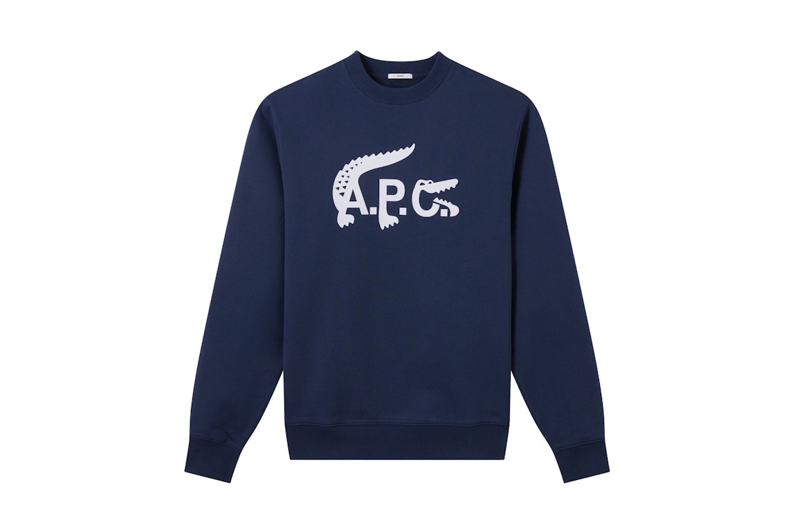 Pre-owned Apc A.p.c. X Lacoste Sweatshirt Navy Blue