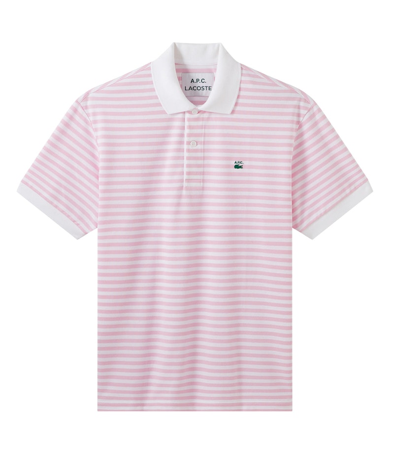 A.P.C. x Lacoste Women's Striped Polo Shirt Pink - SS22 - US