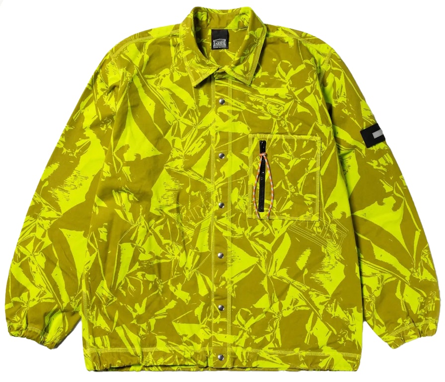 Pre-owned Aries Crinkle Camo Shirt Lime