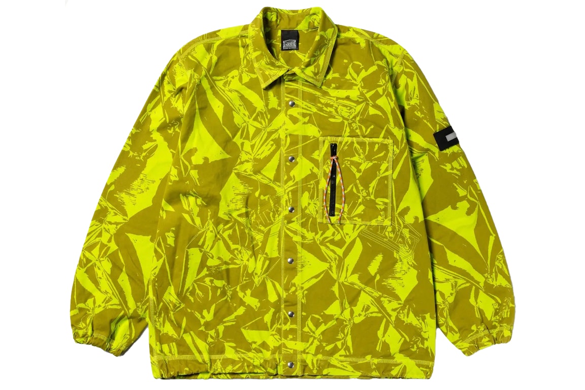 Pre-owned Aries Crinkle Camo Shirt Lime