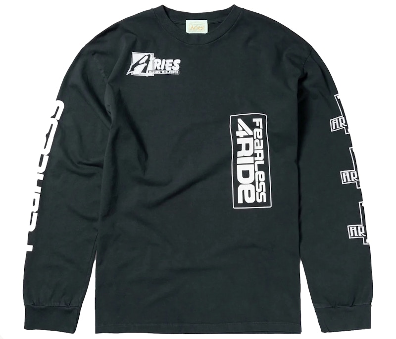 ★ARIES★ Fearless Moto T-Shirt Black FTAR60025BLK FTAR60025 Aries Fearless Moto Longsleeved T-shirt Black - FW22 - US