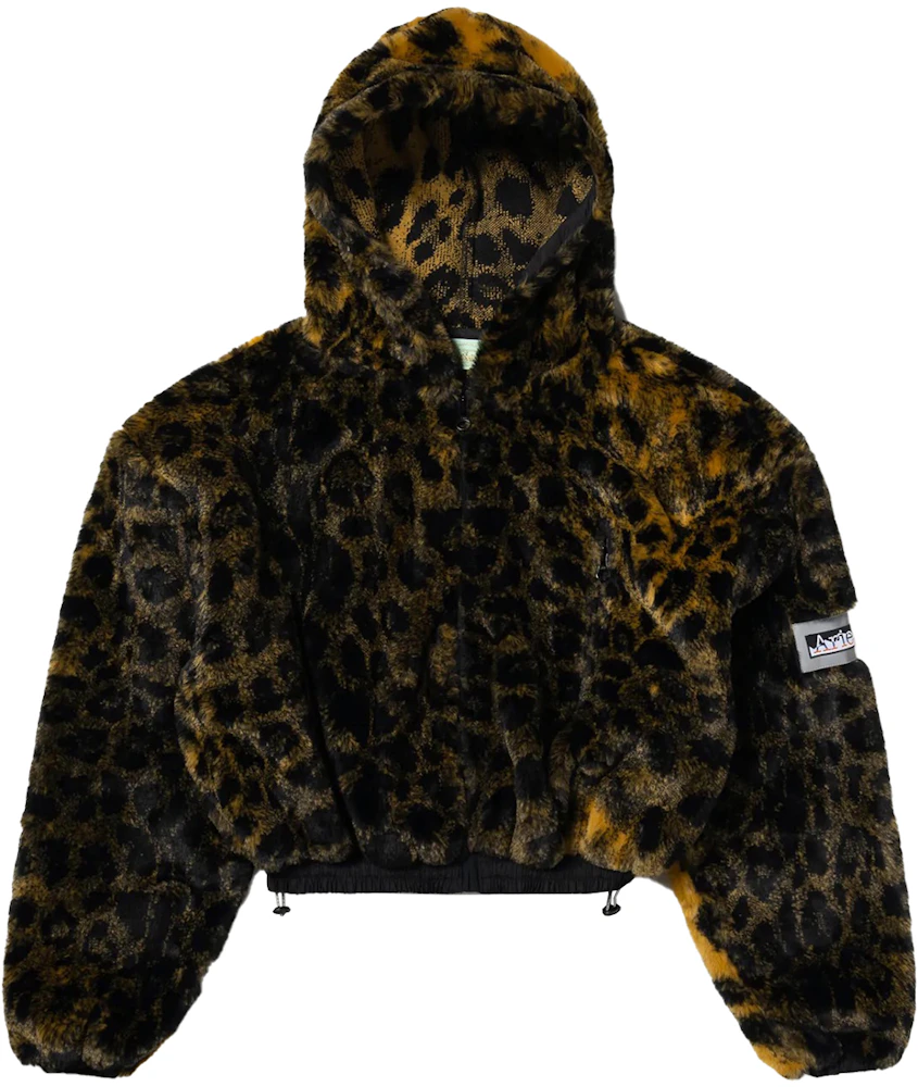 Aries Leopard Fur Cropped Hoodie Multi - FW22 - US