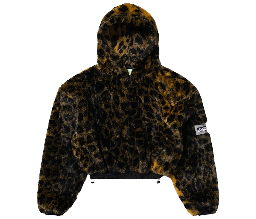 Pre-owned Aries Leopard Fur Cropped Hoodie Multi