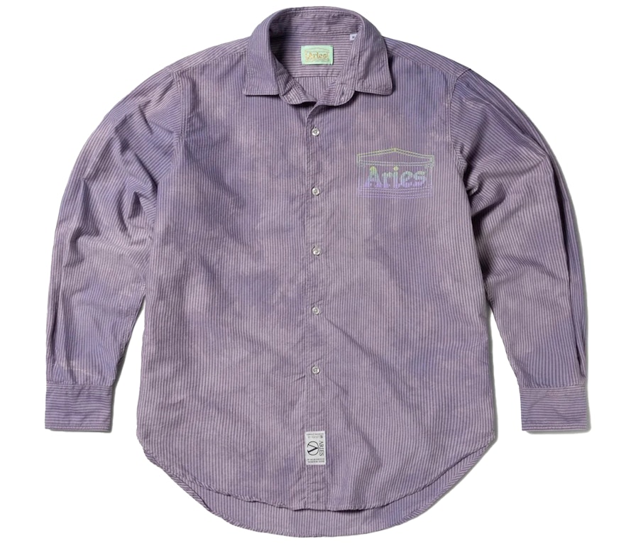 Pre-owned Aries Od Oxford Stripe Shirt Purple