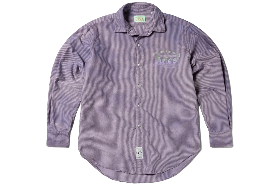 Pre-owned Aries Od Oxford Stripe Shirt Purple