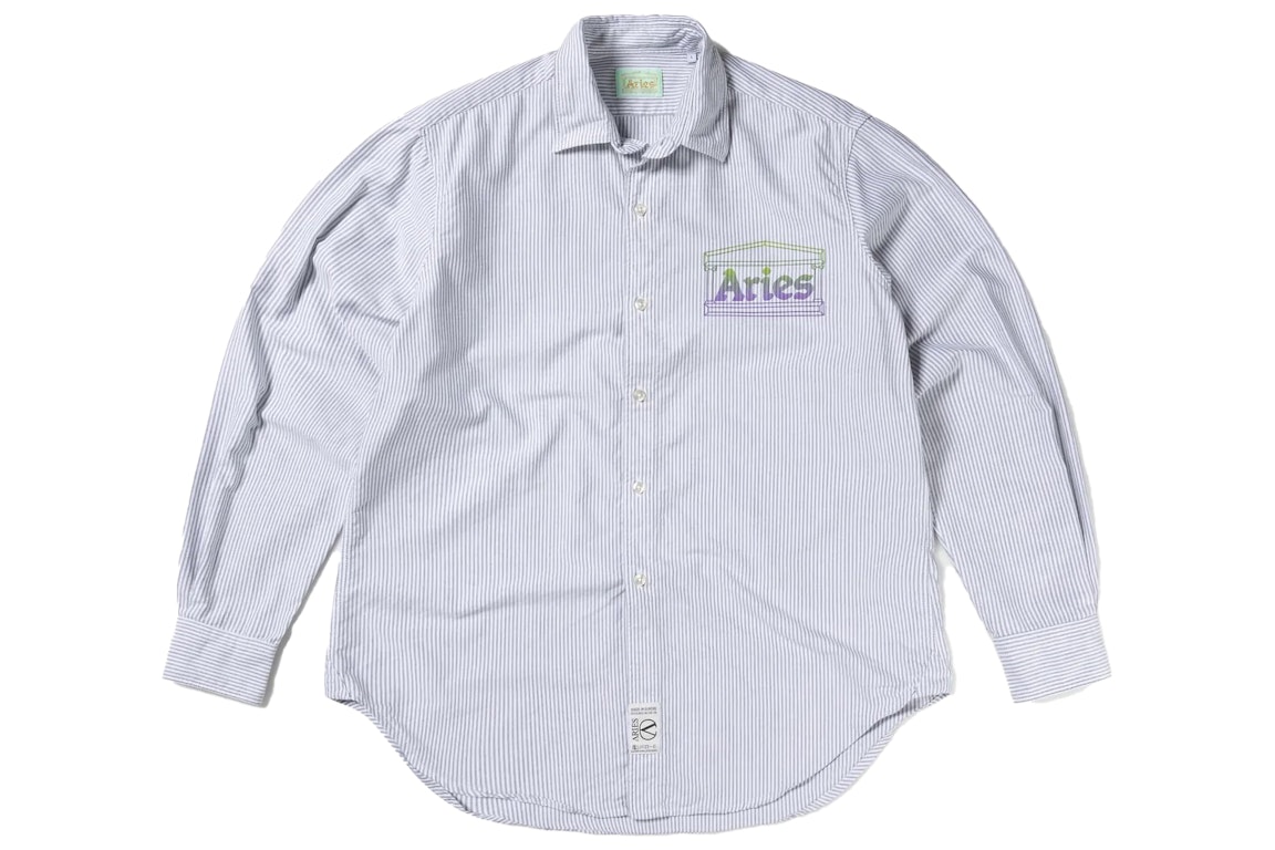 Pre-owned Aries Oxford Stripe Shirt Black White