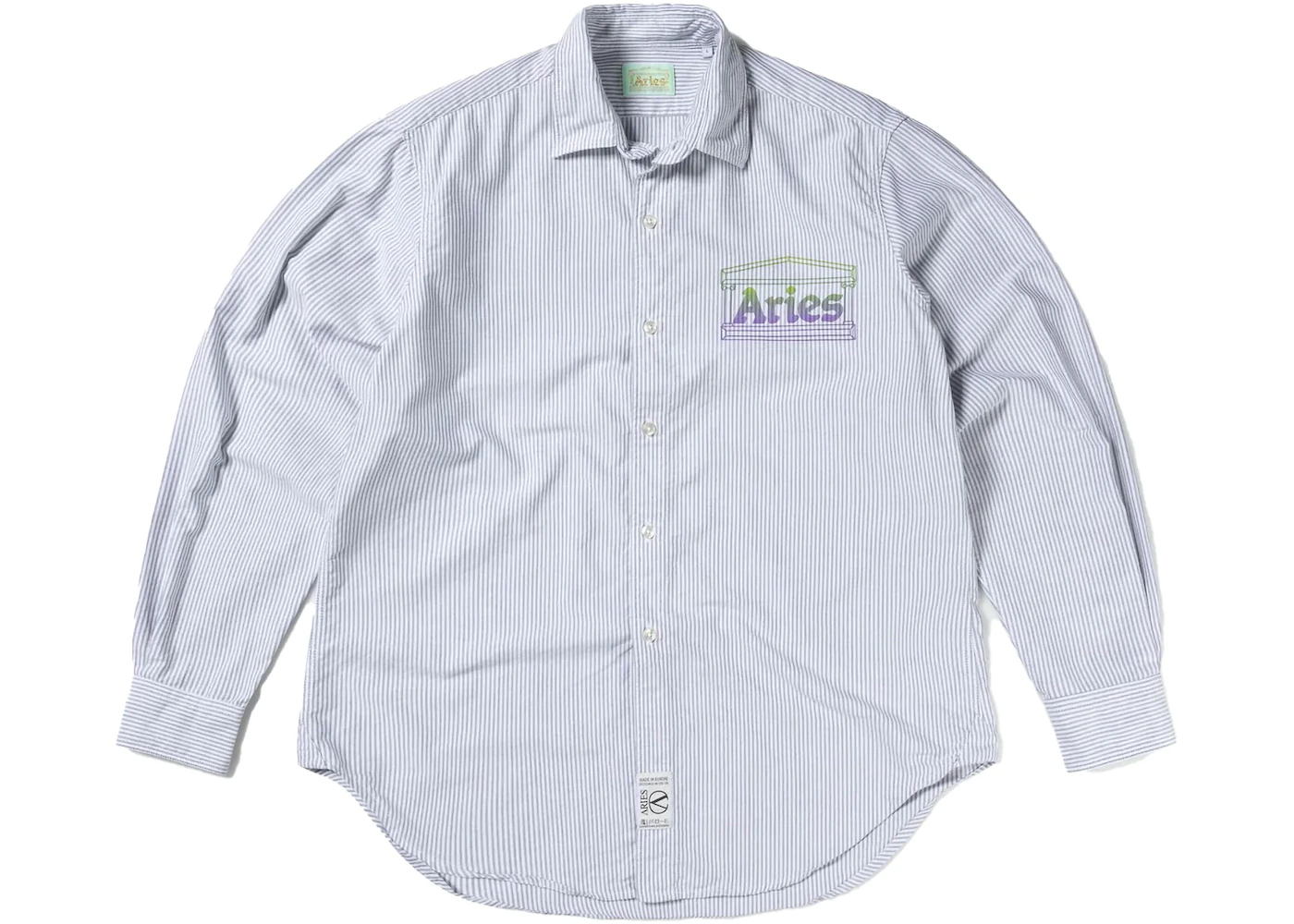 Aries Oxford Stripe Shirt Black White - FW22 - US