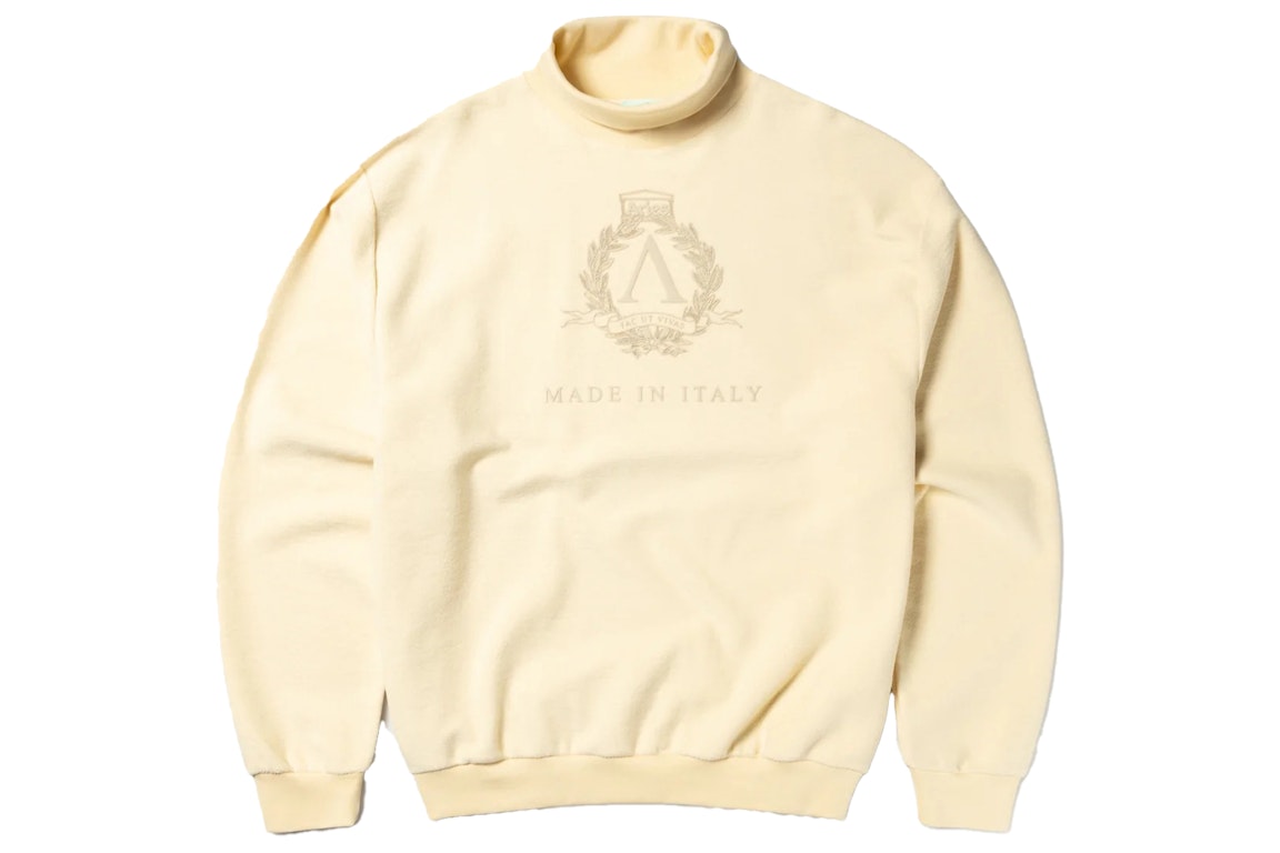 Pre-owned Aries Premium Laurel High Neck Sweatshirt Alabaster