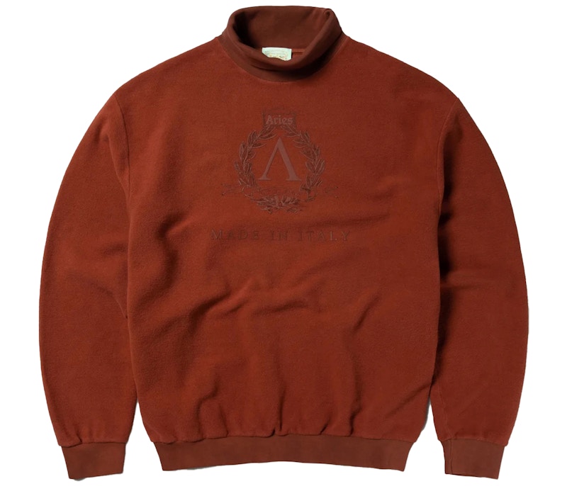 ★ARIES★ Premium Laurel High Neck Sweatshirt Alabasta FTAR2 Aries Premium Laurel High Neck Sweatshirt Black - FW22 - US