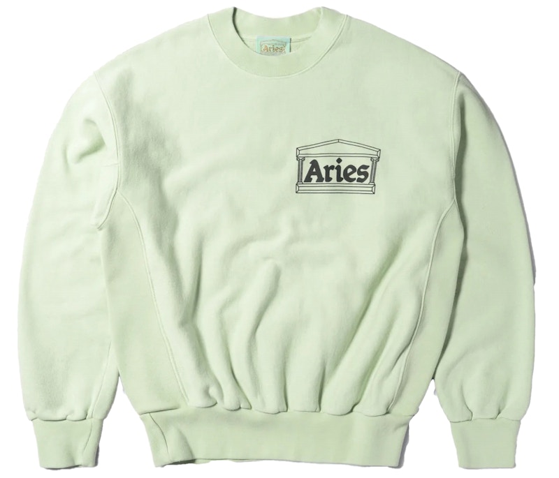 Aries Premium Temple Sweatshirt Pastel Green - FW22 - US