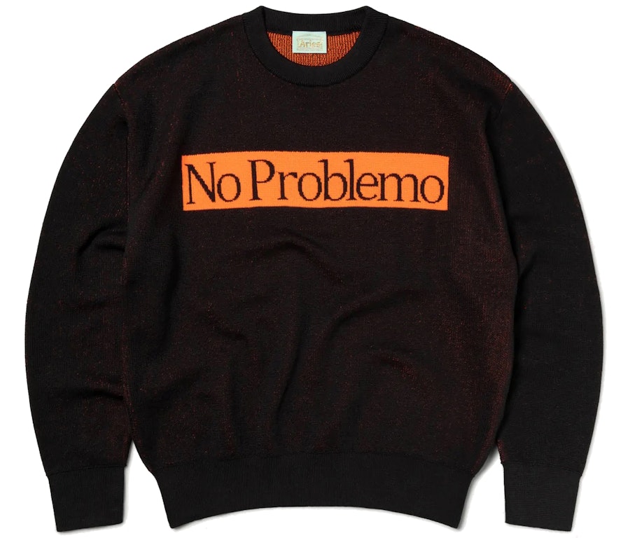 Pre-owned Aries Recycled Problemo Knit Jumper Black