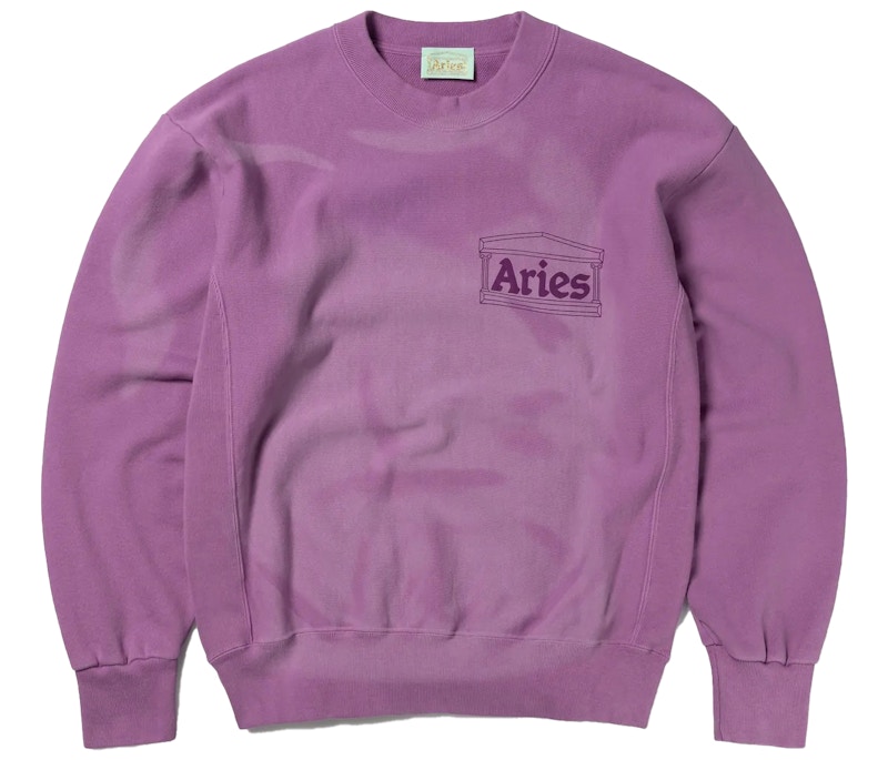 ★ARIES★ Sunbleached Cross Grain Temple Sweatshirt Blue FTA Buy Aries Sunbleached Cross Grain Temple Sweatshirt 'Grey