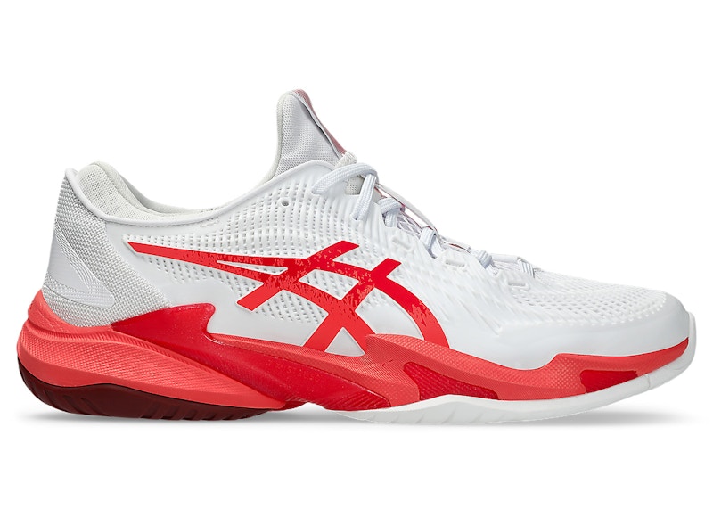 ASICS Court FF 3 Novak White Electric Red メンズ - 1041A522 ASICS Court FF 3 Novak White Electric Red メンズ - 1041A522