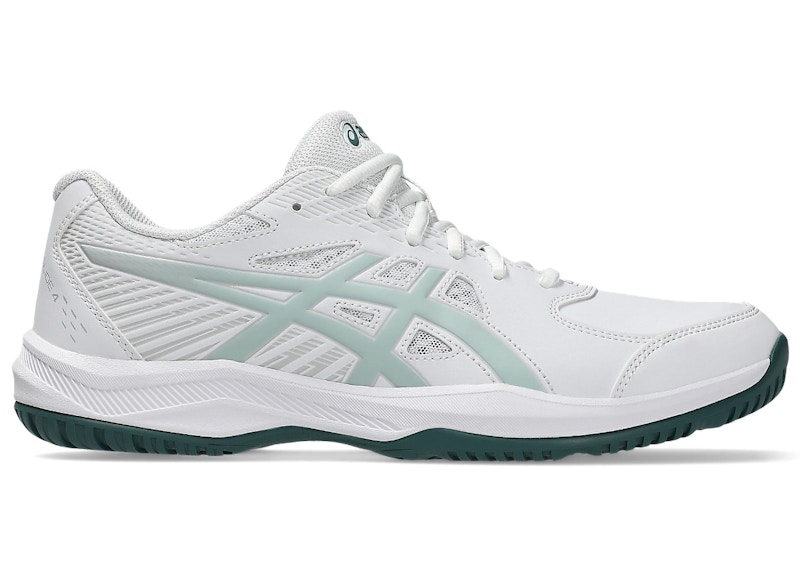 Men's ASICS Court Slide 4 Sneakers in White/Cold Moss