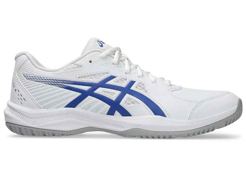 Men's ASICS Court Slide 4 Sneakers in White/Dark Cobalt Blue