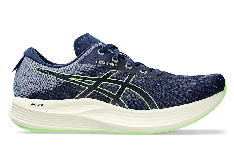 Pre-owned Asics Men's  Evoride Speed 2 Sneakers In Blue Expanse/illuminate Green