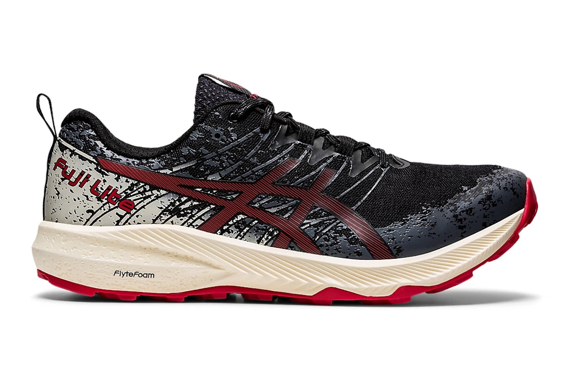 Pre-owned Asics Fuji Lite 2 Black Electric Red In Black/electric Red