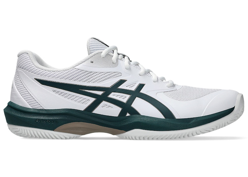 Men's ASICS Game FF Clay/OC Sneakers in White/Saxon Green