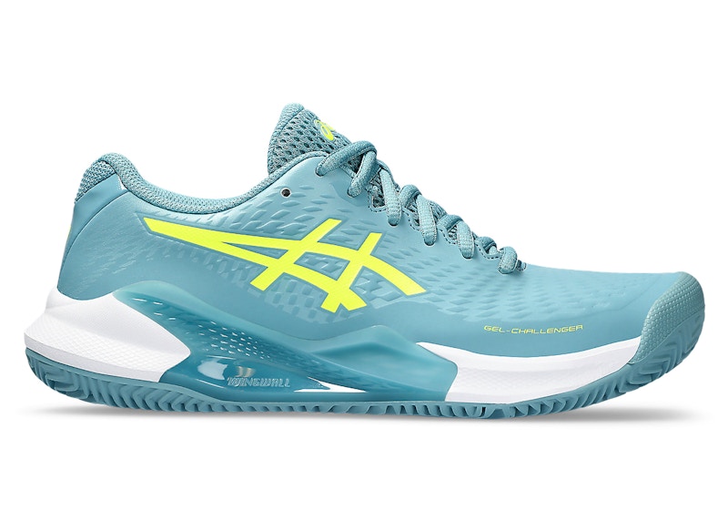 Pre-owned Asics Gelchallenger 14 Clay (women's) Sneakers In Gris Blue/safety Yellow