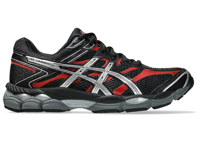 ASICS Gel-Cumulus 16 Black Red Pure Silver
