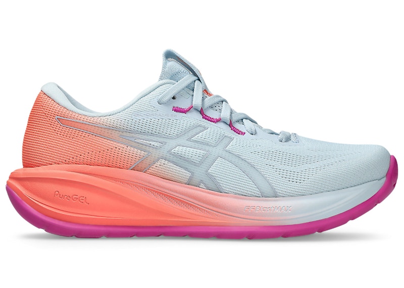 ASICS GelCumulus 28 Sunny Sizzle (Women's) Sneakers in Sky Blue/Sun Coral