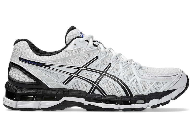 Men's ASICS GelKayano 20 Sneakers in White/Black/Grey