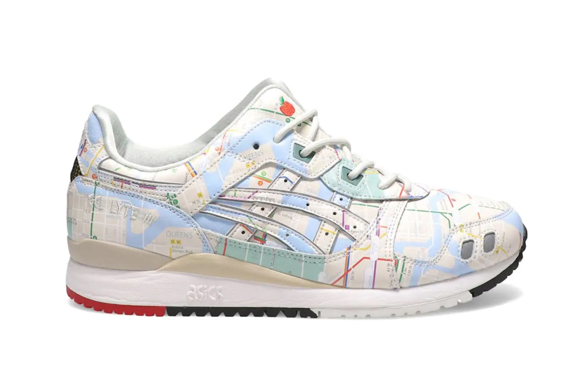 Pre-owned Asics Gel-lyte Iii Atmos Nyc Subway In Birch/pure Silver/multi