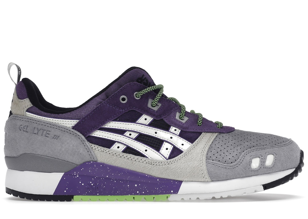 Pre-owned Asics Gel-lyte Iii Og Sneaker Freaker Atmos Alley Cats In Grey/purple/neon Green