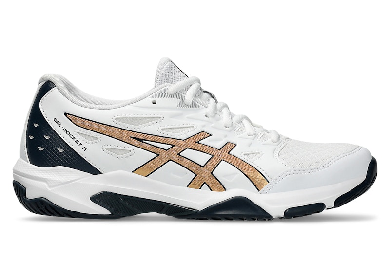 Pre-owned Asics Gelrocket 11 (women's) Sneakers In White/pure Gold