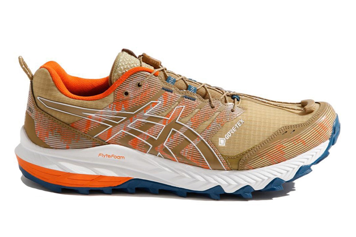 Pre-owned Asics Gel-trabuco 9 Gore-tex Costs F/ce Sand In Sand/orange/blue