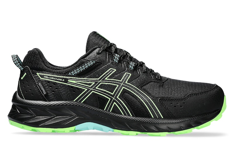 Pre-owned Asics Men's  Gelventure 9 Waterproof Sneakers In Black/illuminate Green In Multi