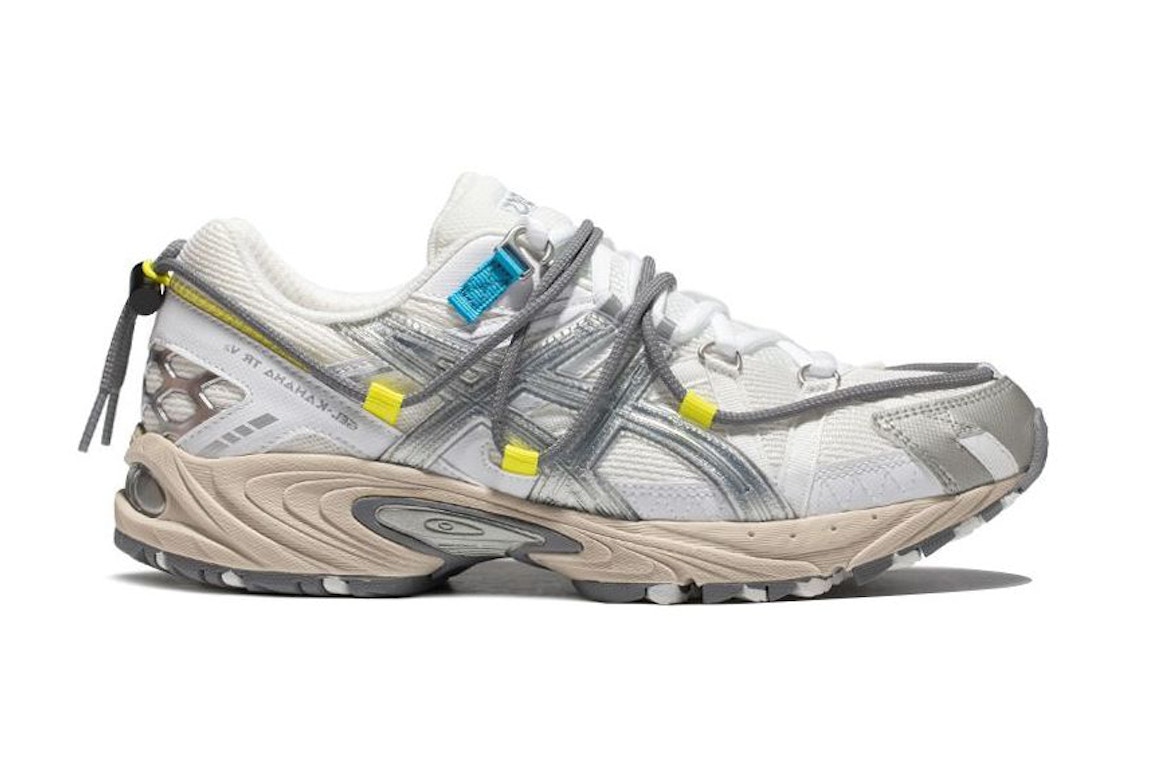 Click to view more detailed imagery on our partner's website Pre-owned Asics Kahana Tr V2 White Grey Yellow In White/frey/yellow-blue